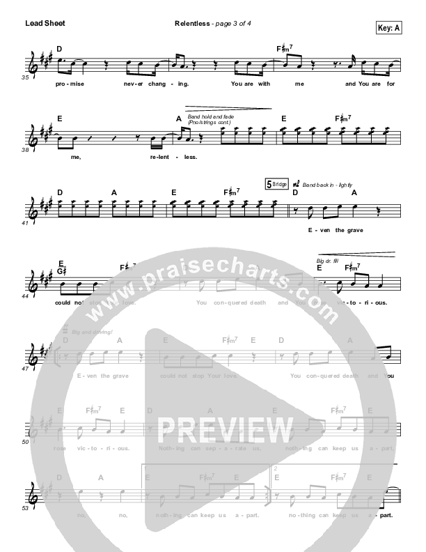 Relentless Lead Sheet (David Glenn)