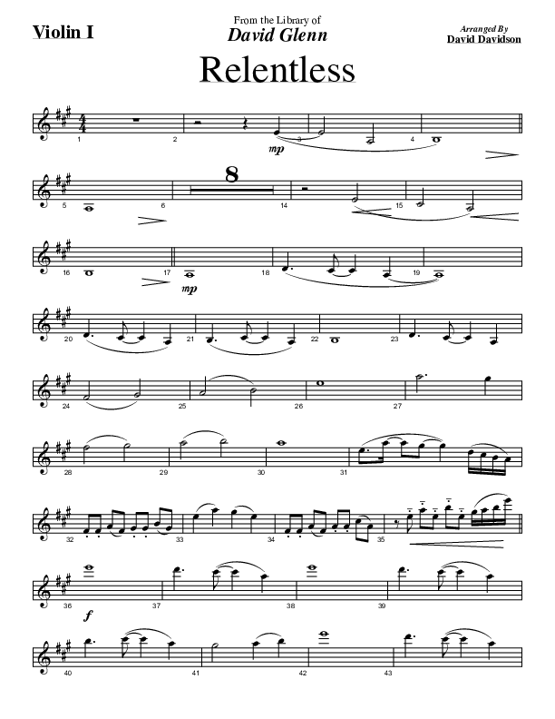 Relentless Violin 1 (David Glenn)