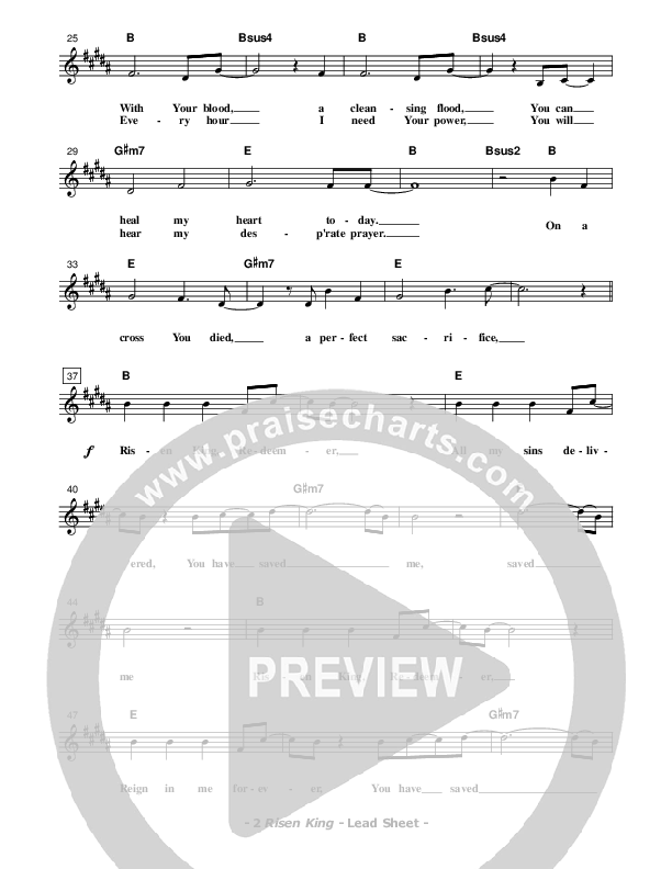 Risen King Lead Sheet (Don Chapman)