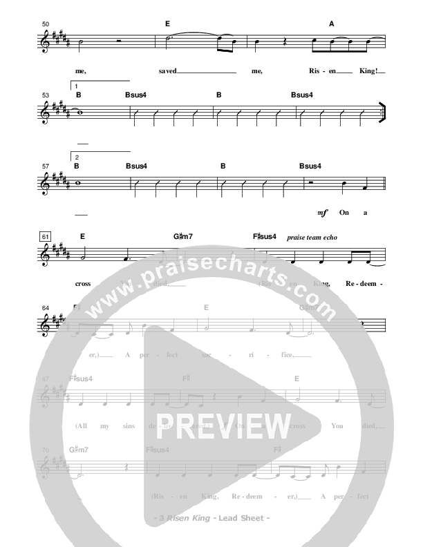 Risen King Lead Sheet (Don Chapman)