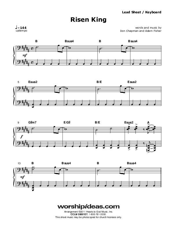 Risen King Piano/Vocal (Don Chapman)