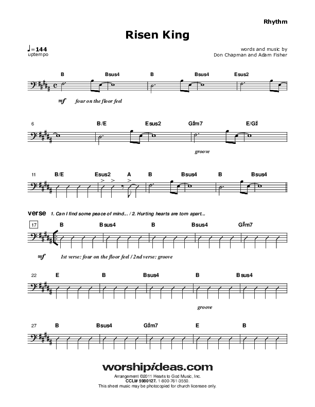 Risen King Rhythm Chart (Don Chapman)