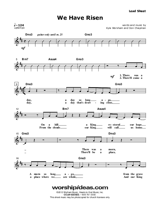 We Have Risen Lead Sheet (Don Chapman)