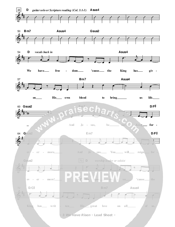 We Have Risen Lead Sheet (Don Chapman)