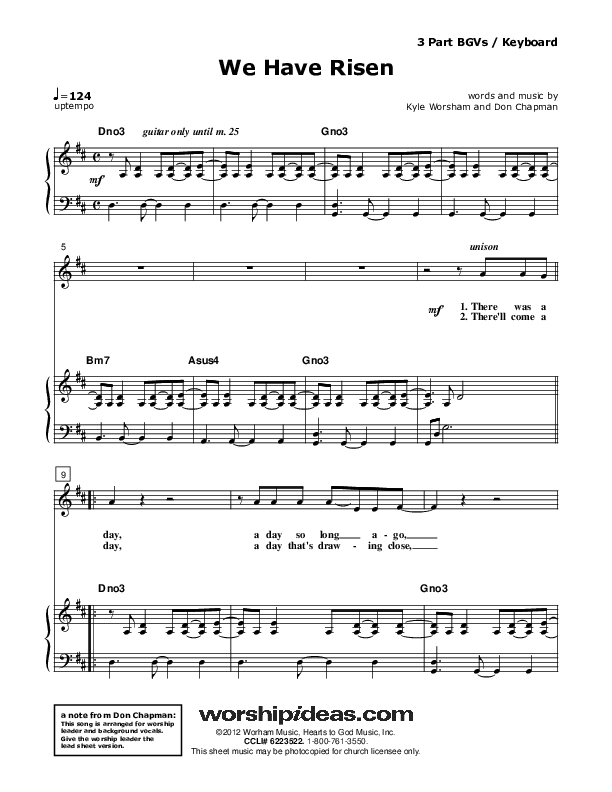 We Have Risen Piano/Vocal (SAT) (Don Chapman)