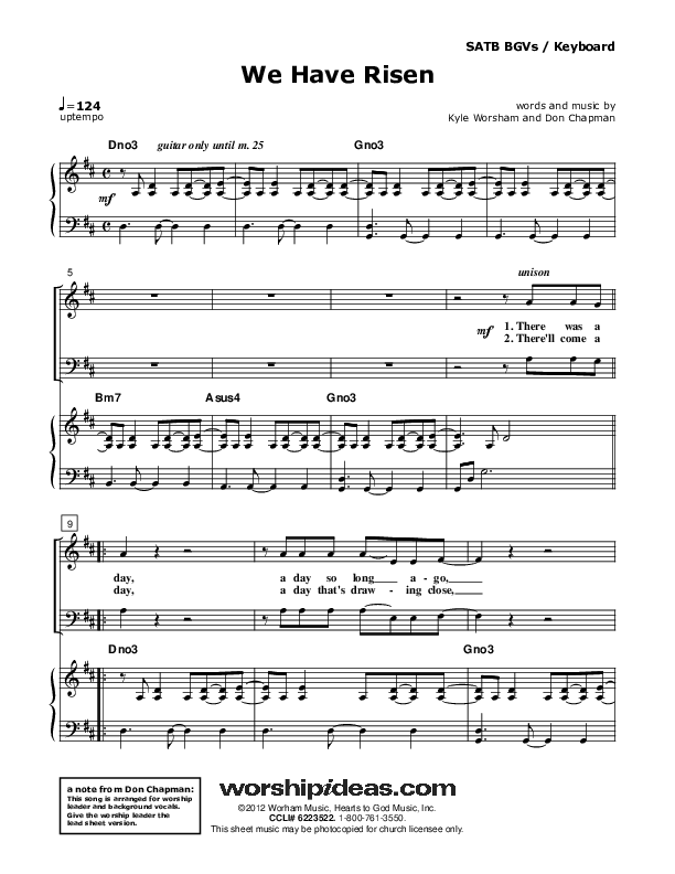 We Have Risen Piano/Vocal (SATB) (Don Chapman)