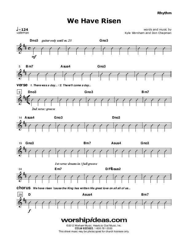 We Have Risen Rhythm Chart (Don Chapman)