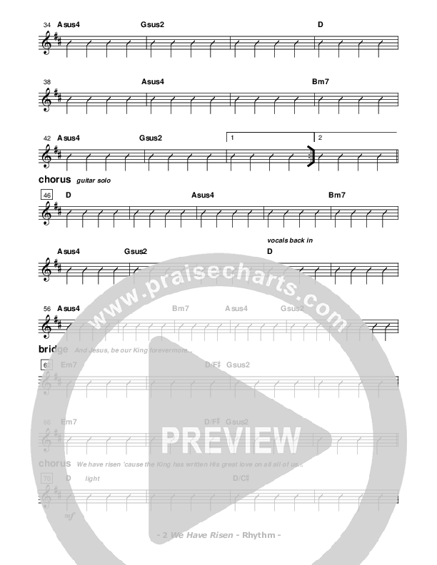 We Have Risen Rhythm Chart (Don Chapman)