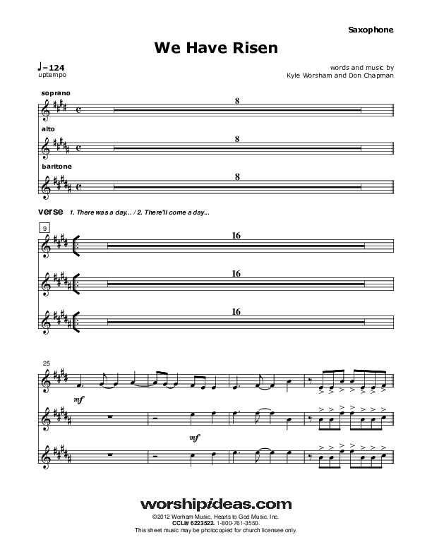 We Have Risen Saxophone (Don Chapman)