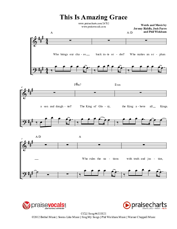 This Is Amazing Grace Lead Sheet (PraiseVocals)