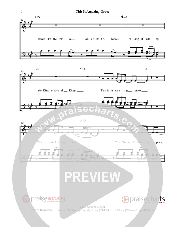 This Is Amazing Grace Lead Sheet (PraiseVocals)