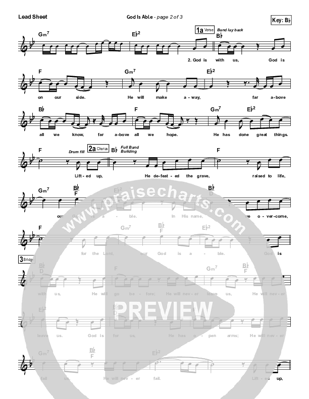 God Is Able Lead Sheet (Patrick Ryan Clark)