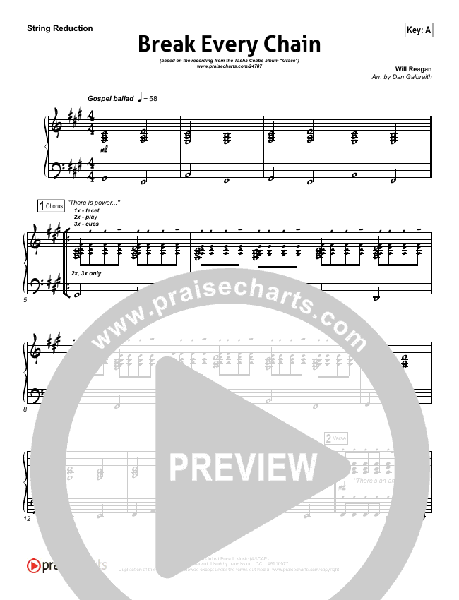 Break Every Chain Sheet Music (Tasha Cobbs) PraiseCharts