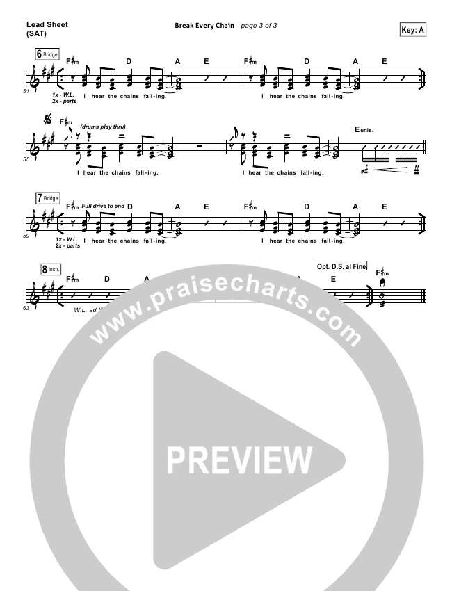 Break Every Chain Orchestration (Tasha Cobbs) PraiseCharts