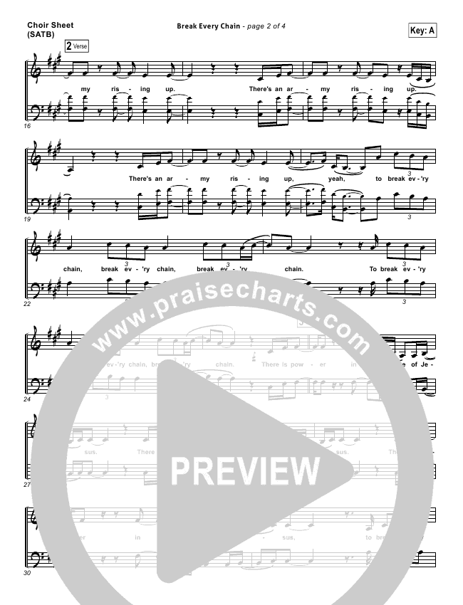 Break Every Chain Piano Chords Sheet and Chords Collection