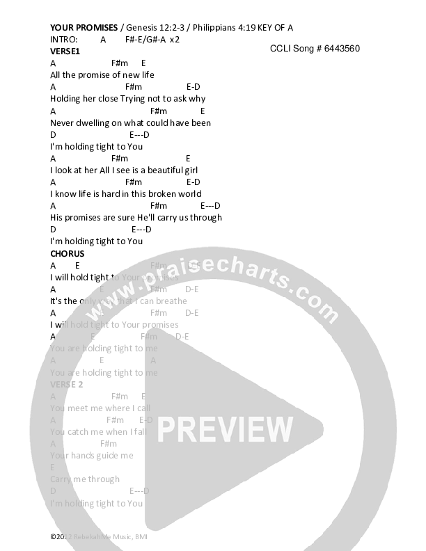 Your Promises Chords & Lyrics (Rebekah Maddux El-Hakam)