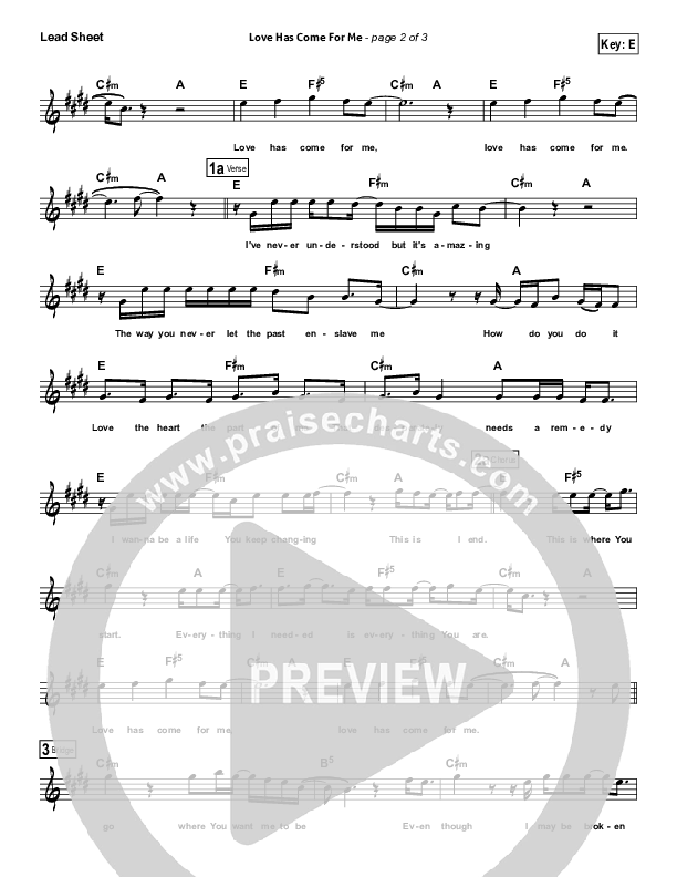 Love Has Come For Me Lead (SAT) (Colton Dixon)