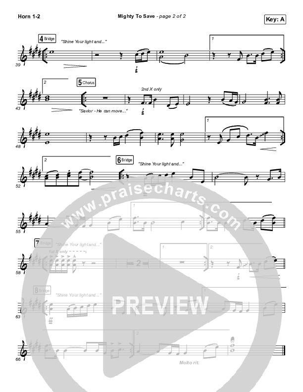 Mighty To Save French Horn 1/2 (Hillsong Worship)