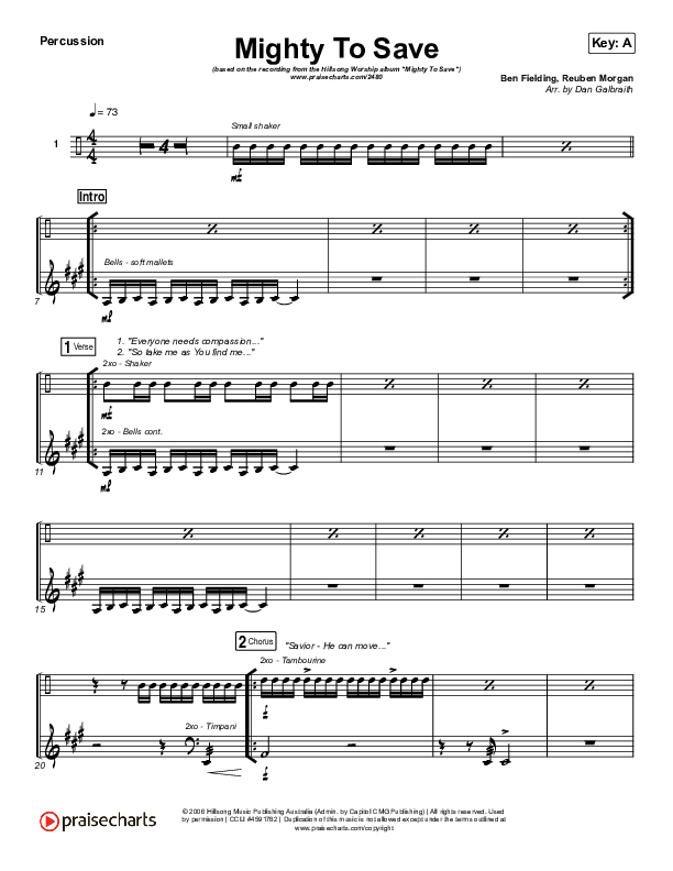 Mighty To Save Percussion (Hillsong Worship)