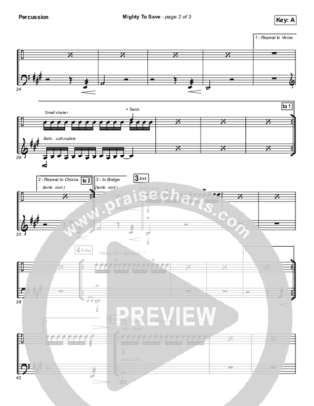 Mighty To Save Percussion (Hillsong Worship)