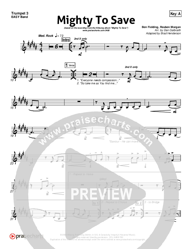 Mighty To Save Trumpet 3 (Hillsong Worship)