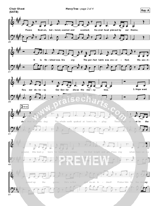 Mercy Tree Choir Sheet (SATB) (Lacey Sturm)