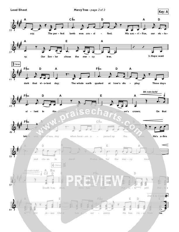 Mercy Tree Lead Sheet (SAT) (Lacey Sturm)