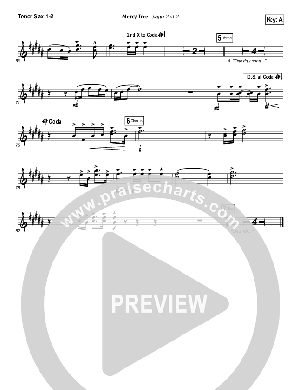 Mercy Tree Tenor Sax 1/2 (Lacey Sturm)