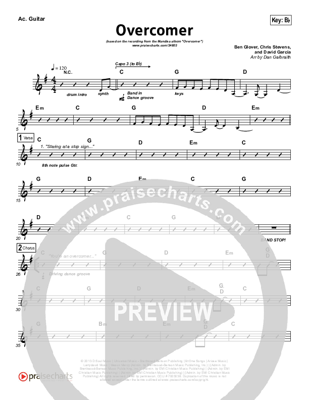 Overcomer Rhythm Chart (Mandisa)