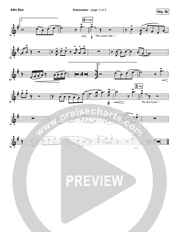 Overcomer Alto Sax (Mandisa)