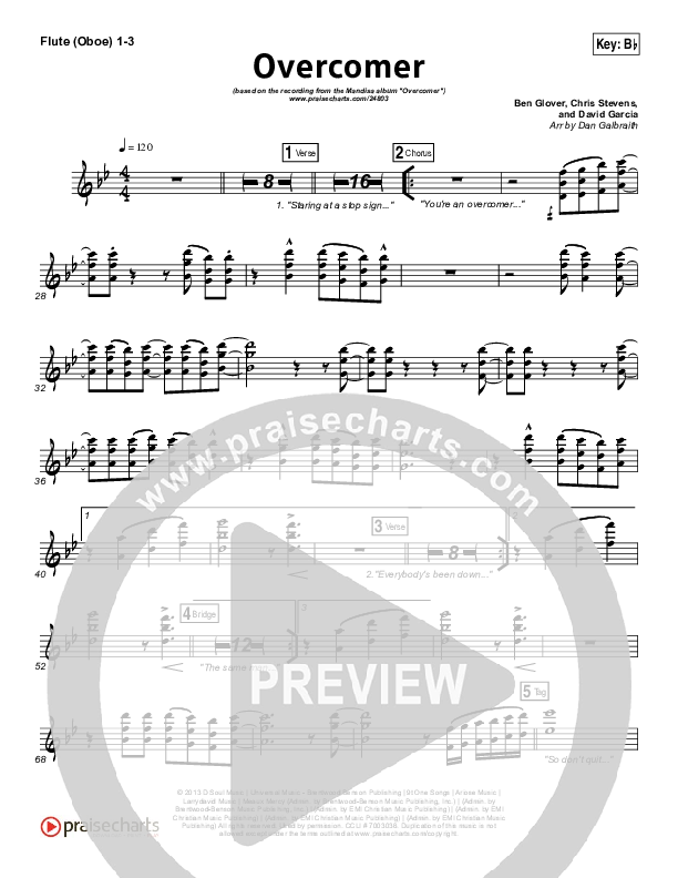 Overcomer Flute/Oboe 1/2/3 (Mandisa)