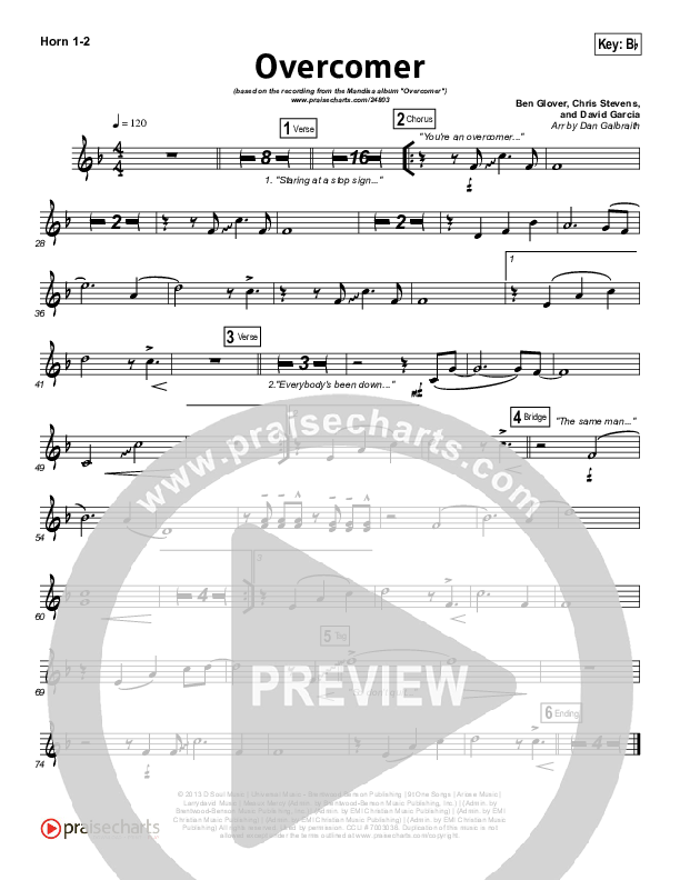 Overcomer French Horn 1/2 (Mandisa)