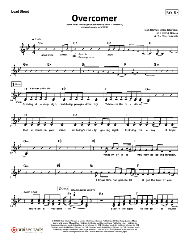 Overcomer Lead Sheet (Mandisa)