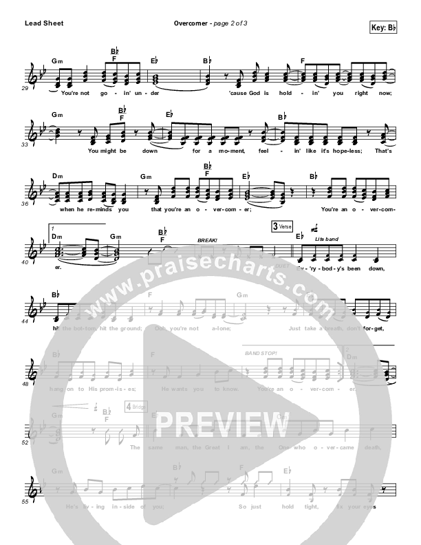 Overcomer Lead Sheet (Mandisa)
