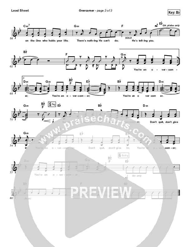 Overcomer Lead Sheet (Mandisa)