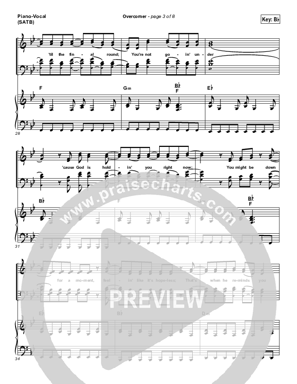 Overcomer Piano/Vocal & Lead (Mandisa)