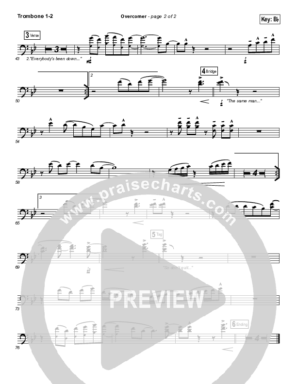 Overcomer Trombone 1/2 (Mandisa)