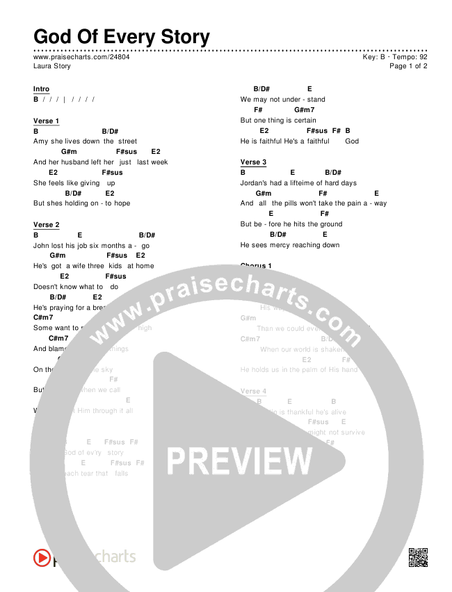 God Of Every Story Chords & Lyrics (Laura Story)