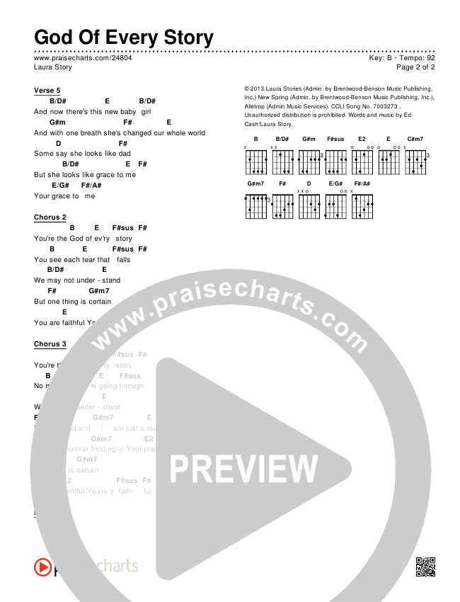 God Of Every Story Chords & Lyrics (Laura Story)