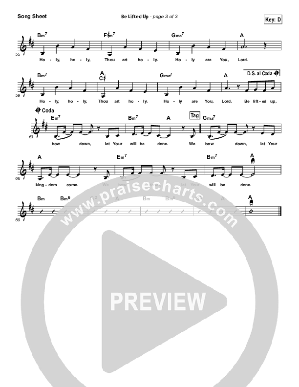 Be Lifted Up Lead Sheet (Living Word Worship)
