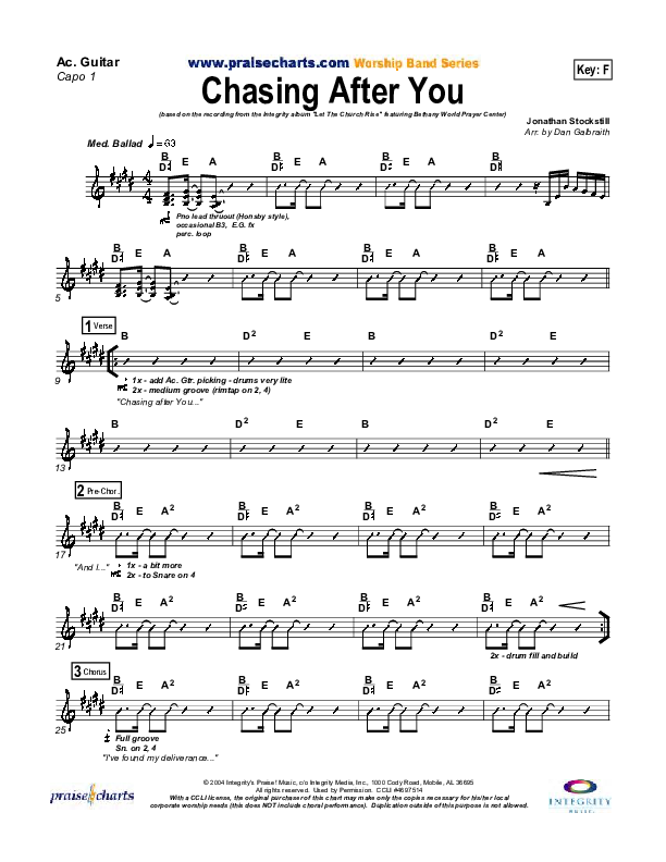 Chasing After You Acoustic Guitar (Bethany Music / Jonathan Stockstill)
