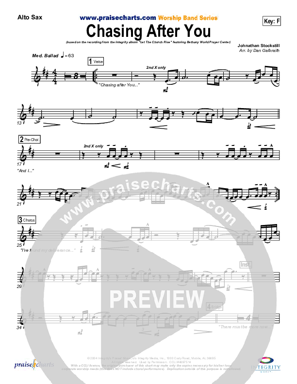 Chasing After You Alto Sax (Bethany Music / Jonathan Stockstill)