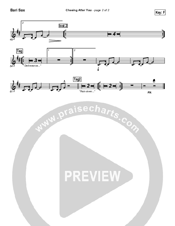 Chasing After You Bari Sax (Bethany Music / Jonathan Stockstill)