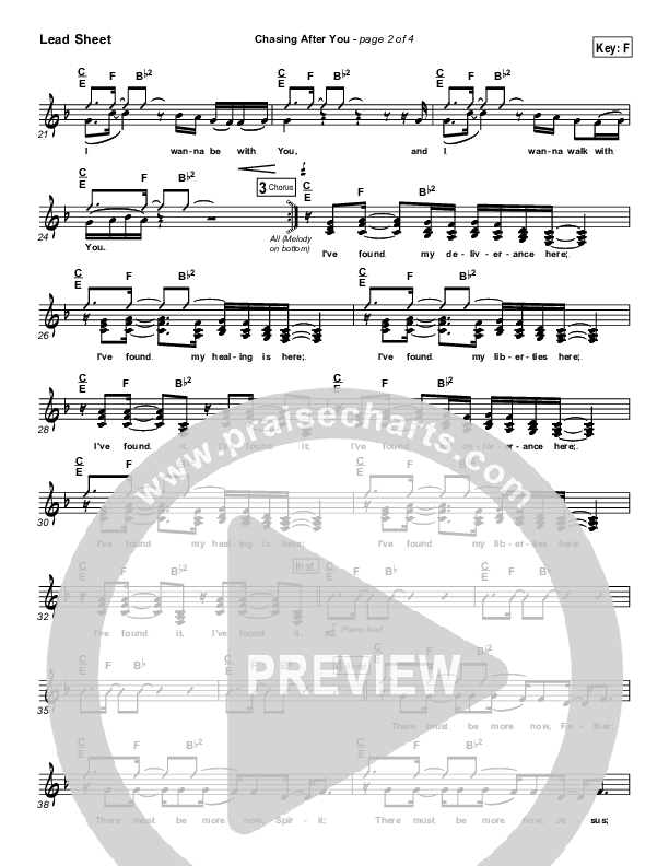 Chasing After You Lead Sheet (Bethany Music / Jonathan Stockstill)