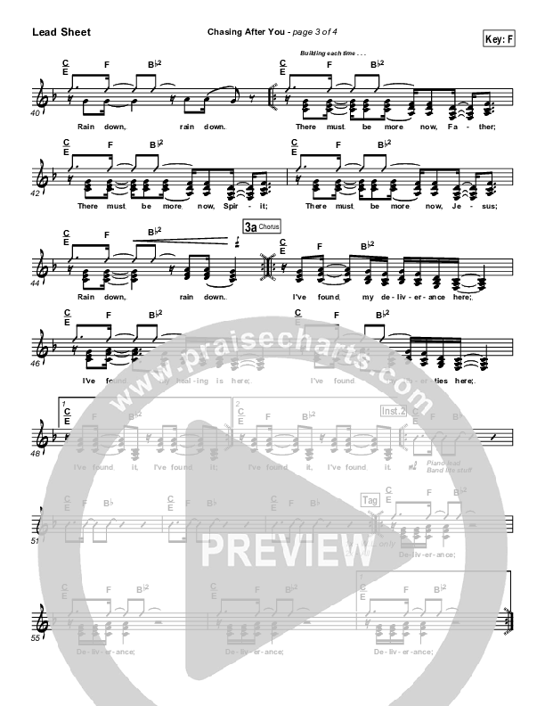 Chasing After You Lead Sheet (Bethany Music / Jonathan Stockstill)