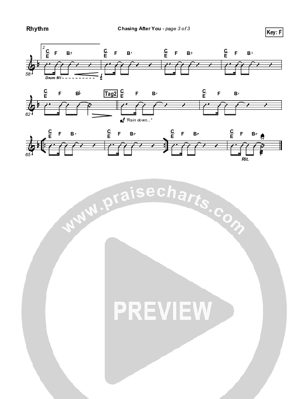 Chasing After You Rhythm Chart (Bethany Music / Jonathan Stockstill)