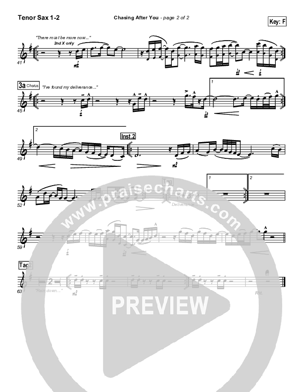 Chasing After You Tenor Sax 1/2 (Bethany Music / Jonathan Stockstill)