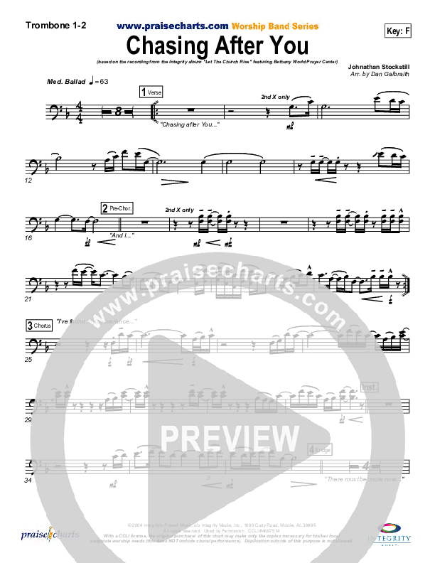 Chasing After You Trombone 1/2 (Bethany Music / Jonathan Stockstill)