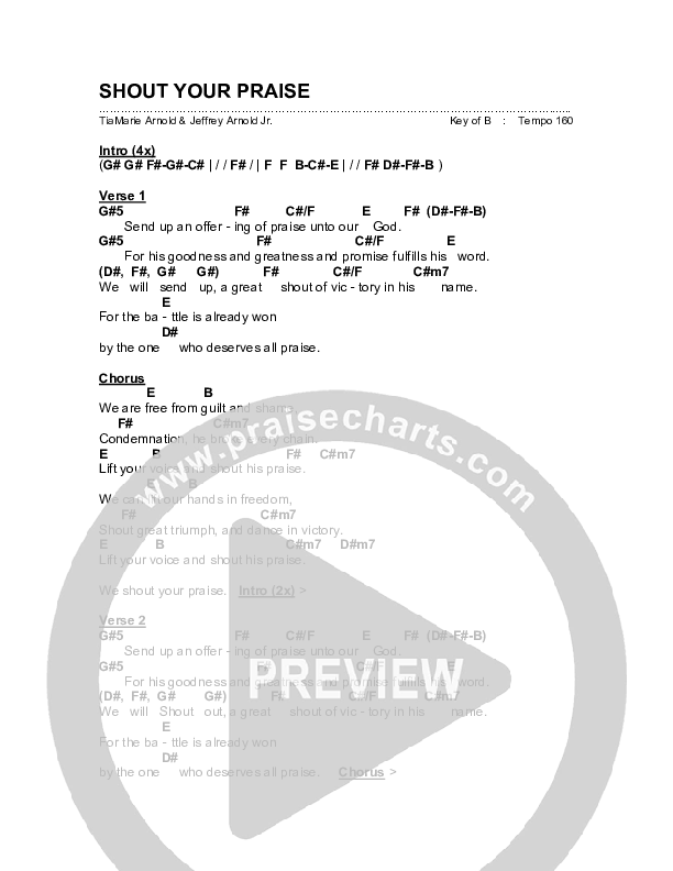 Shout Your Praise Chords & Lyrics (Living Word Worship)