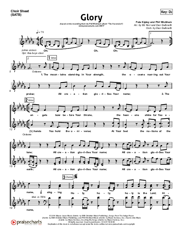 Glory Choir Vocals (SATB) (Phil Wickham)